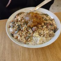 Apple pumpkin overnight oats at Grød - Christianshavns in Copenhagen