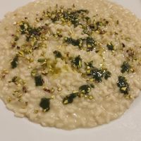 Risotto limone e basilico at Ristorante Peruggini in Vistarino
