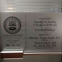 Price and Hours at Narayanni's in Edmonton