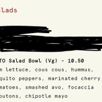 Menu as of March 2025 at Orto in Belfast