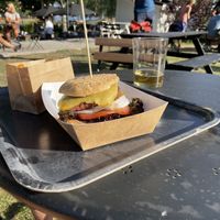 Vegan beyond burger  at Kanaans Trädgårdskafé in Bromma