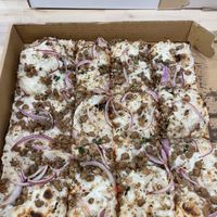 Sausage and white truffle square pizza 🤤  at Tricycle Pizza in Seaside