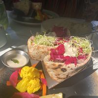 Falafel sandwich with pickled veggies  at Abbalé Telavivian Kitchen in Miami Beach