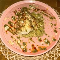 cauliflower on hummus  at Le Mart in Marrakech