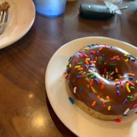 Vegan Sunday brunch, chocolate donut  at Cafe Hey in Tampa