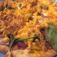 vegan flatbread pizza at Downtown Central Perk in Davenport