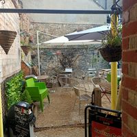 Outside seating area in the back (down the side alley) at Italiamo Cafe in Oxford