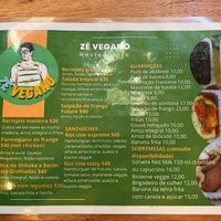 Menu ✨  at Zé Vegano in Rio De Janeiro