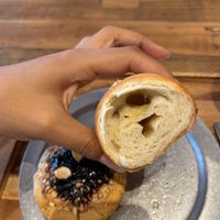fluffy inside of salt bread 🤤 at Miso Bakery in Seoul