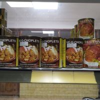 Vegan "meat" at Valiram Supermarket in Gran Canaria