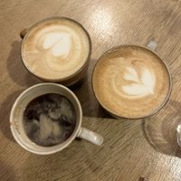 Lattes & an americano   at Plantan Kaffihús in Reykjavik