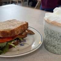 Tofu blt and hot chocolate   at Plantan Kaffihús in Reykjavik