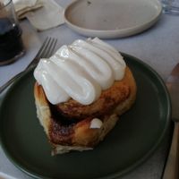 Cinnamon bun with cream cheese at Plantan Kaffihús in Reykjavik
