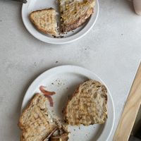 Left: grilled sandwich #1 right: grilled sandwich #2  at Plantan Kaffihús in Reykjavik