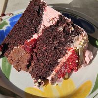 Chocolate-raspberry cake at Plantan Kaffihús in Reykjavik