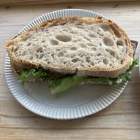 Tofu bacon lettuce and tomato   at Plantan Kaffihús in Reykjavik