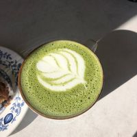 Matcha latte at Plantan Kaffihús in Reykjavik