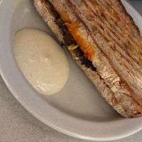 BLT with tofu-based bacon, tomatoes, lettuce, and garlic sauce at Plantan Kaffihús in Reykjavik