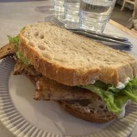 Blt (tofu, tomato, lettuce and mayo on sourdough)   at Plantan Kaffihús in Reykjavik