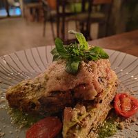 Vegan lasagna at La Baracca in Gianyar