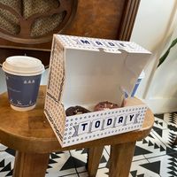 Cute packaging at Parlor Doughnuts in Branson