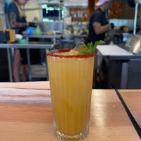 The Tava - drinks come with a little flower or bit of herb from the property at Fern's Diner + Drinkery in Cascade