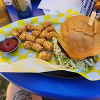 classic cheeseburger and tots (best tots ever! best burger i've had in a while) at Fern's Diner + Drinkery in Cascade