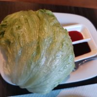 The lettuce part of the lettuce parcel. With dipping sauce. Surprisingly tasty and fun! at Royal Garden in Berwick-upon-tweed