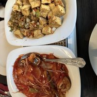 Sweet n sour vegetables, fried tofu with garlic, chilli and pepperr  at Royal Garden in Berwick-upon-tweed