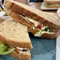 Hummus and veg sandwich   at Old Post Office Cafe Gallery in Kingussie
