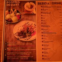 Menu - drinks & deserts at Takumi Sapporo Ramen Kitchen in Barcelona