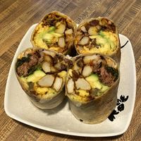 Steak burrito and classic burrito 🥹🥹🥹  at Scratch Breakfast in Vancouver
