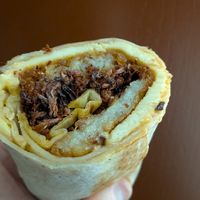Scratch burrito, good chipotle spice level at Scratch Breakfast in Vancouver