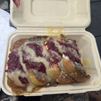 Special lemon curd and raspberry French toast   at Scratch Breakfast in Vancouver