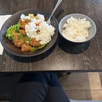 Sweet and sour “pork” with rice 🐷   at Bo Tree Plant-Based Cuisine in Unionville