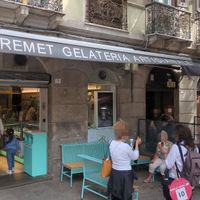 Outside at Kremet Gelateria in Cagliari