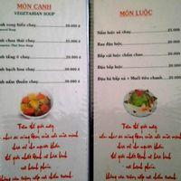 Menu at Di Lac in Thu Dau Mot