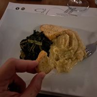 Fava beans with salted greans at Osteria Numero 13 in Perugia
