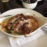 Not vegan- spinach and ricotta pancake  at The Greenhouse Cafe in Altrincham