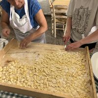 Making orecchiette   at Trattoria Piaceri e Tradizioni in Ceglie Messapica