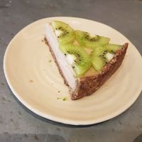Amazing hazelnut and kiwi cheese cake. Bought some to take away as well.... at Ephéméride in Sare