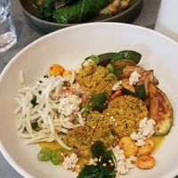 A fresh and delicious falafel salad.  at Ephéméride in Sare