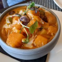 Pineapple and pumpkin red curry (vegan) at Palm Pan Asia in Winchester