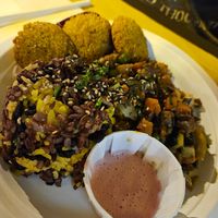 Piatto felafel, riso e verdure at VERT Pordenone in Pordenone