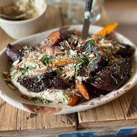 Seasonal roasted vegetable dish with beets, carrots, sweet potatoes and cabbage. #Perfection  at Adamá in Oaxaca