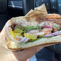 Vegan Reuben with added toppings. Sooo good!  at LUHV Vegan Bistro in Ambler