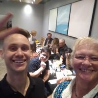 Our server Stuart, who was a GREAT help. Ask for him when you go, and MAKE HIM FAMOUS for being so awesome! at VeStation Urban Organic Kitchen in Sherman Oaks