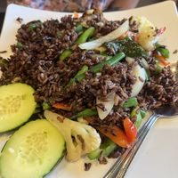 Spicy basil fried rice  at VeStation Urban Organic Kitchen in Sherman Oaks