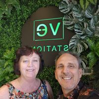 Two very happy and full people. Thanks for the delicious meal Ve Station. at VeStation Urban Organic Kitchen in Sherman Oaks