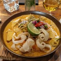 Curry with noodles at Thai Orchid Villa Kamppi in Helsinki